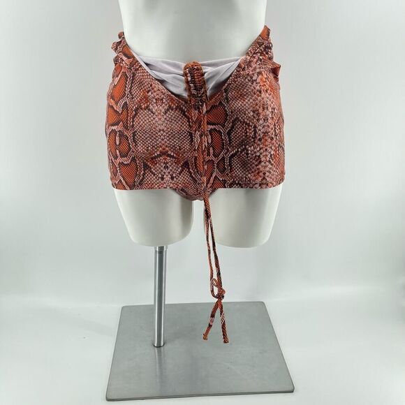 SHEIN Women’s Brown Snakeskin Print 3-Piece Swimsuit Backless Bikini Large - Picture 12 of 16